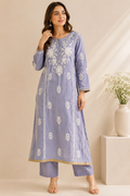 Periwinkle Embroidered Kurta