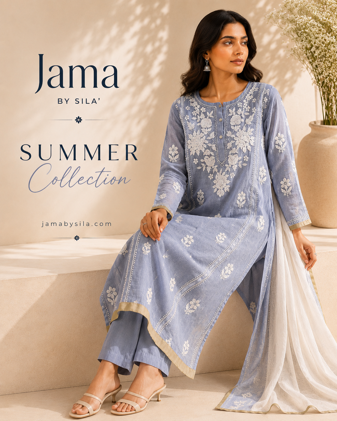 Periwinkle Embroidered Kurta