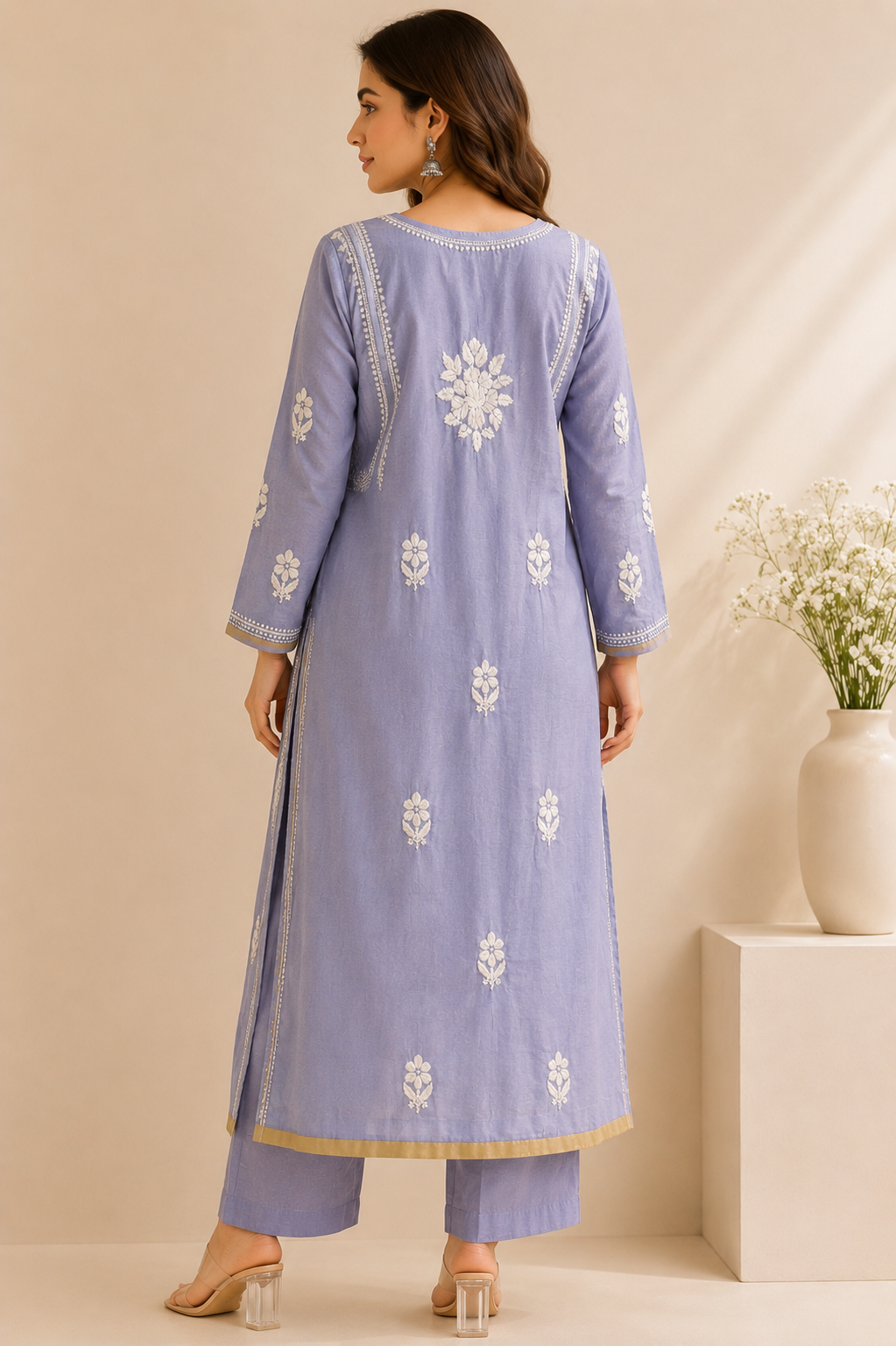 Periwinkle Embroidered Kurta