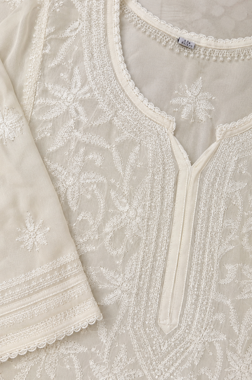 Ivory Chikankari Elegance