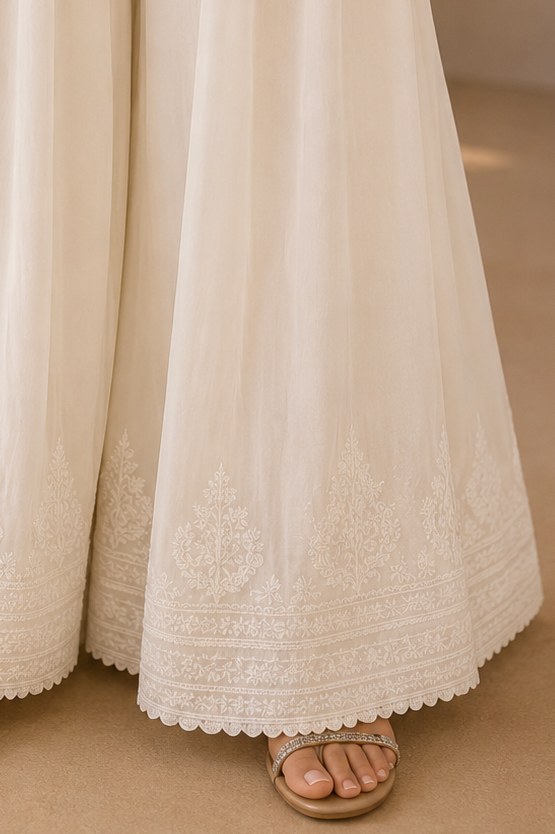 Ivory Chikankari Elegance