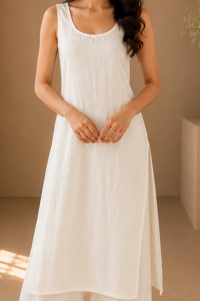 Ivory Chikankari Elegance