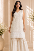 Premium Ivory Cotton Co-Ord Set with Intricate Embroidery
