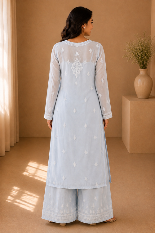 Four Piece Chikankari Wedding Outfit