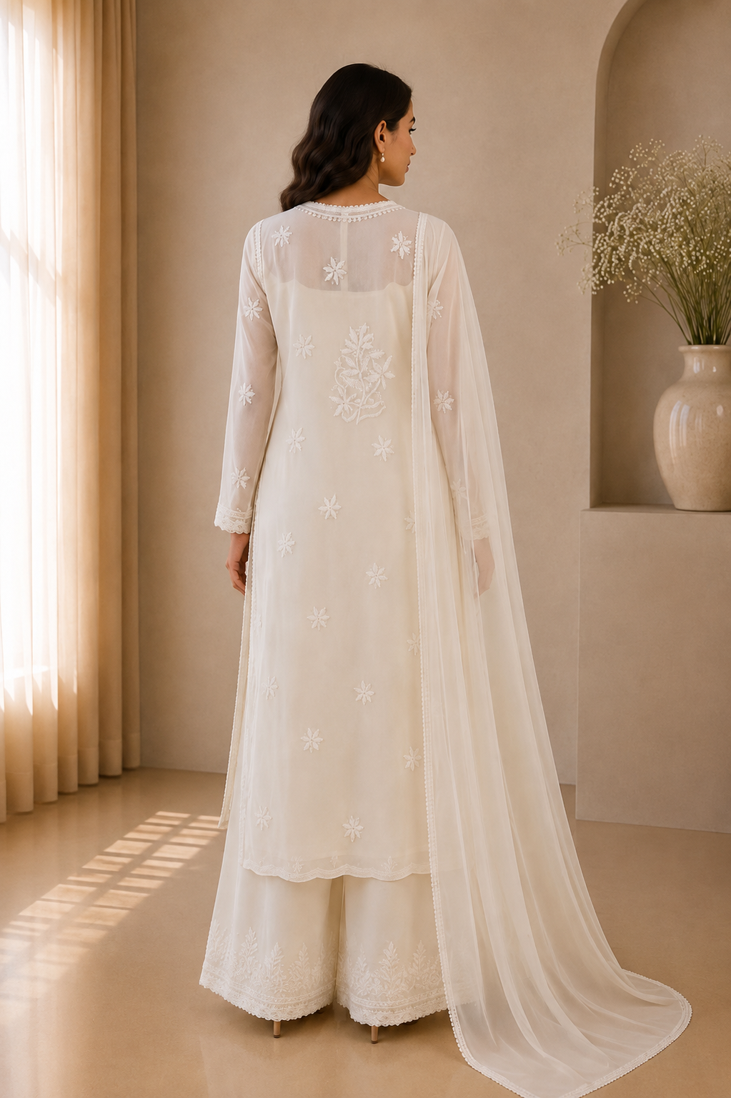 Ivory Four Piece Bridal Kurta Set
