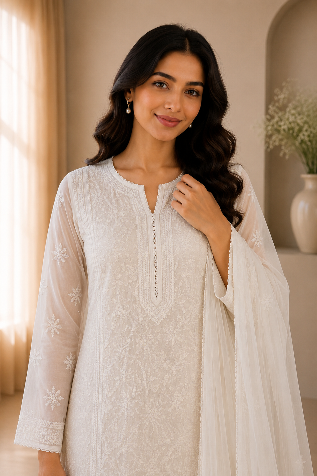 Ivory Four Piece Bridal Kurta Set