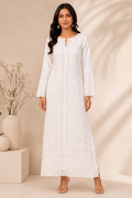 Ivory Embroidered Crepe Kurta