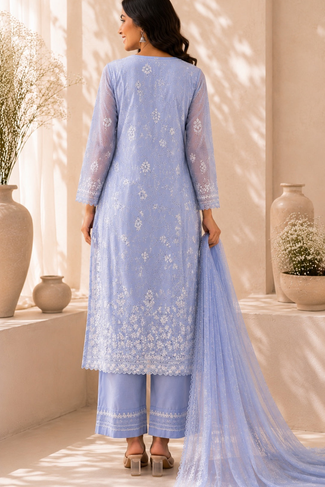Periwinkle Embroidery Rayon set