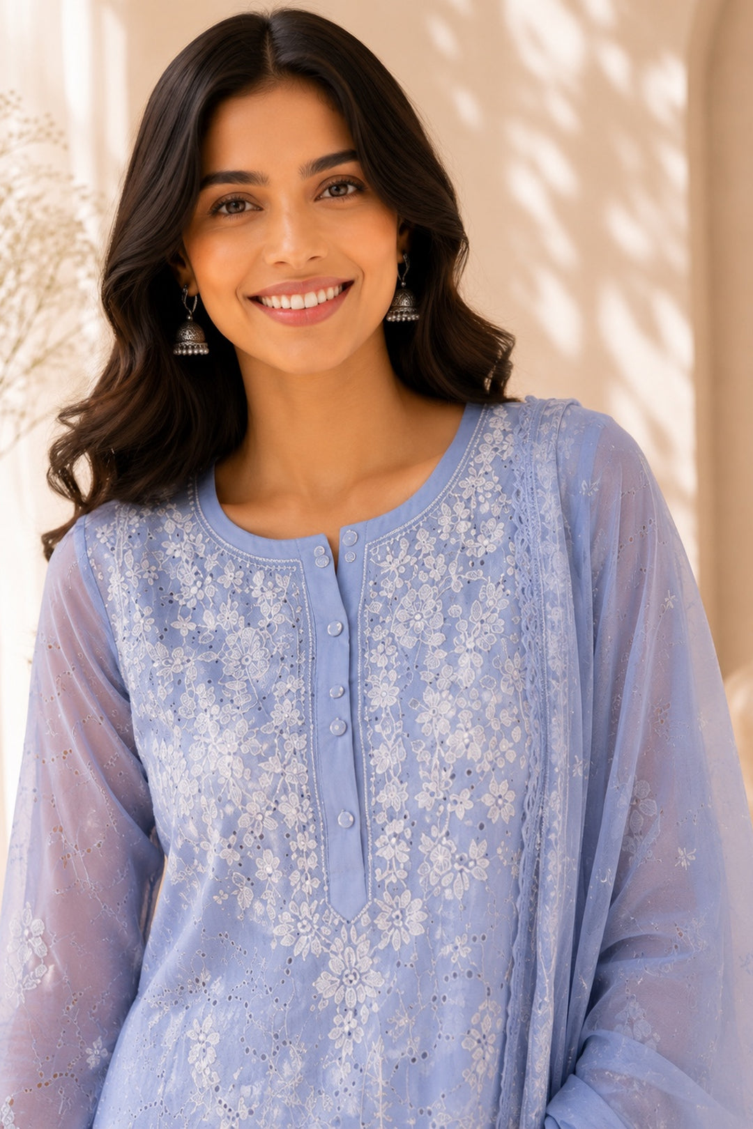Periwinkle Embroidery Rayon set